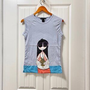 Marc by Marc Jacobs Rare "Miss Marc" Graphic Tee Blue - M